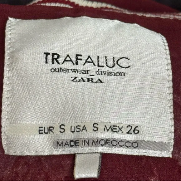 ZARA Trafaluc Floral Bomber Jacket Women’s Small Navy Zip Up Lightweight Trendy - Picture 8 of 8